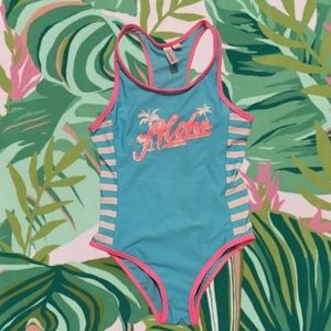 Bigchill Girl's Tropical Theme Onepiece Swimsuit